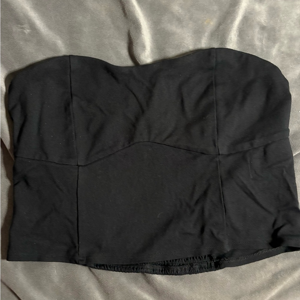 A New Day Black Strapless Bustier Top